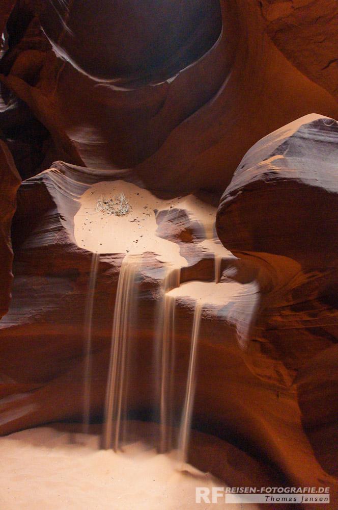 Sandfälle im Antelope Canyon