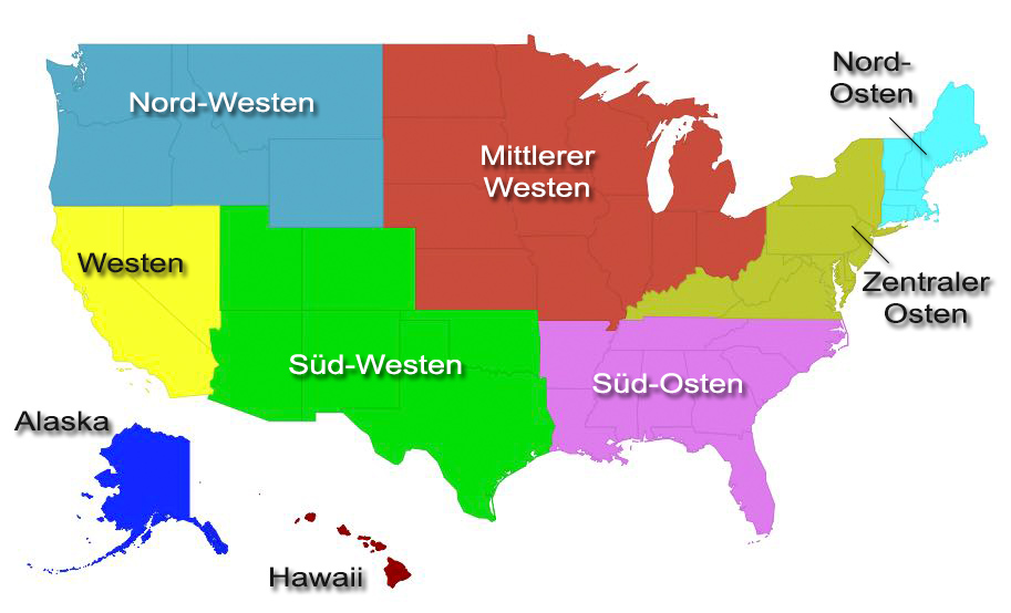 Regionen der USA - Variante 1