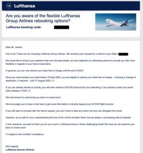 Mail von der Lufthansa