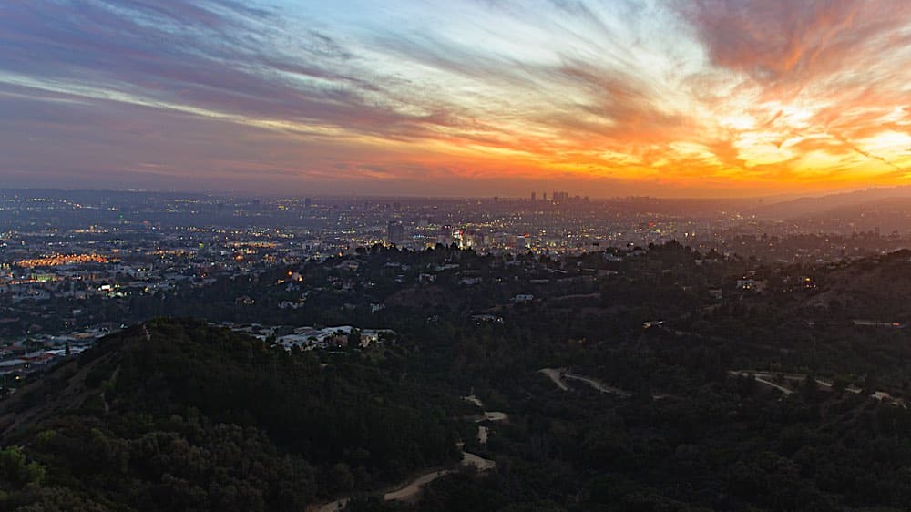 Fotomontag - Sonnenuntergang in Los Angeles